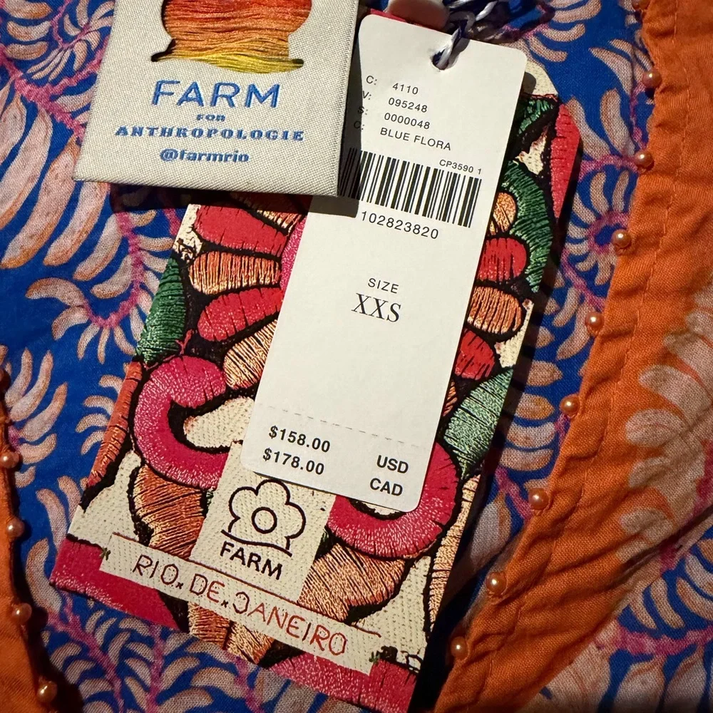 Anthropologie Blue and Orange Patterned Top - Picture 4 of 6